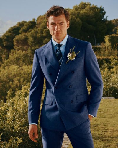 חליפה סלים פיט כחול רויאל - Royal Blue Sharkskin Slim Fit Ultimate Performance Suit