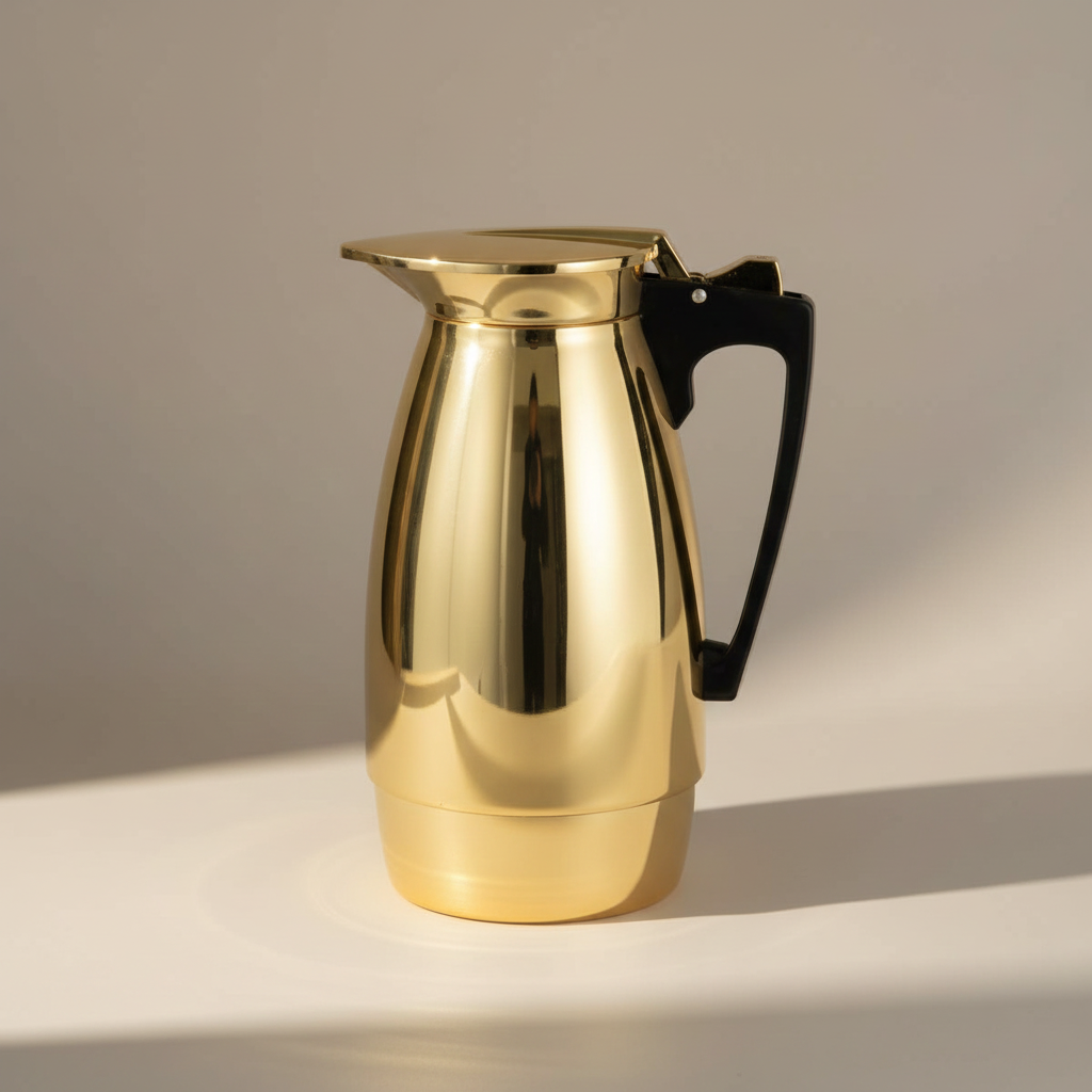 טרמוס פיקוק 1 ליטר נירוסטה מוזהב Y.C.030558 AL-SULTAN 