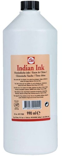 דיו שחור  Talens Indian ink  לציור וקליגרפיה, 990 מ