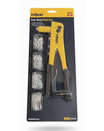 אקדח ניטים תוצרת ROLSON כולל ניטים במגוון מידות