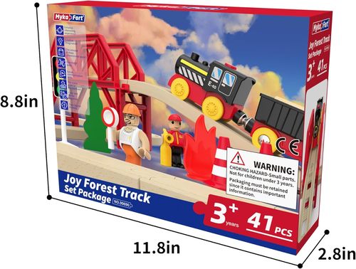 ערכת רכבת עץ חשמלית 41 חלקים - יער