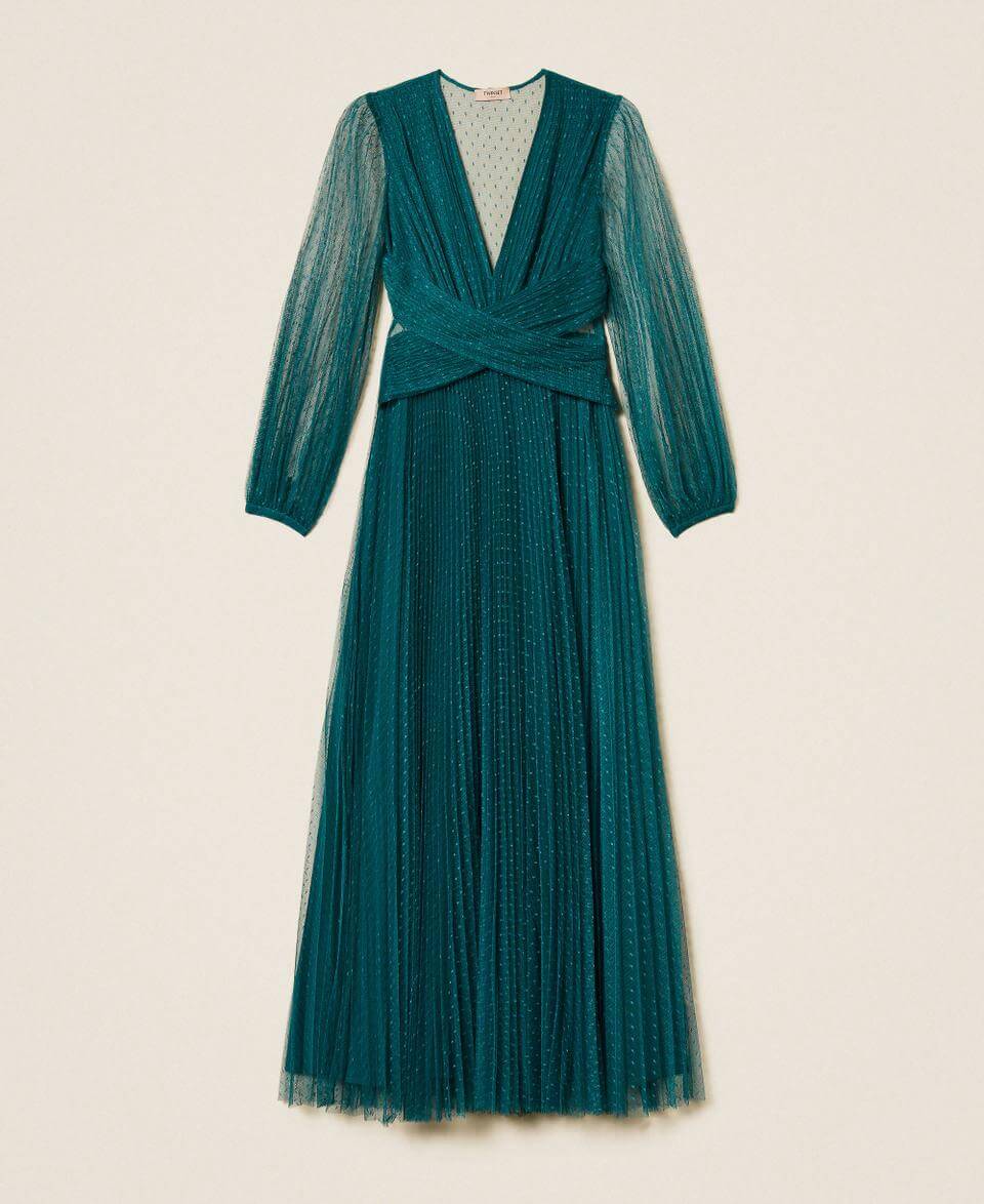 Long plumetis tulle dress