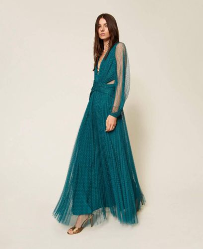 Long plumetis tulle dress