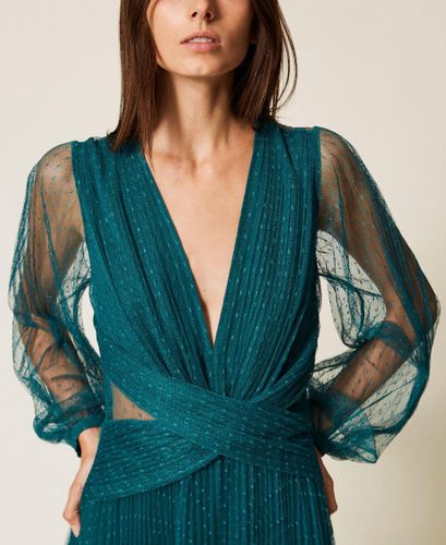 Long plumetis tulle dress