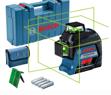 פלס היקפי 3 מעגלים + תושבת BOSCH GLL 3-80P