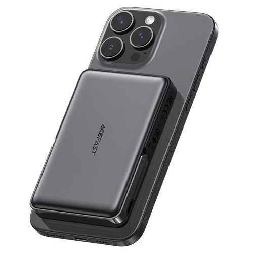 מטען נייד ACEFAST M17 בנפח 10000mAh עם טעינה מגנטית ויציאת USB-C מהירה.