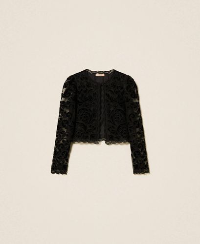 Tulle jacket with embroidery