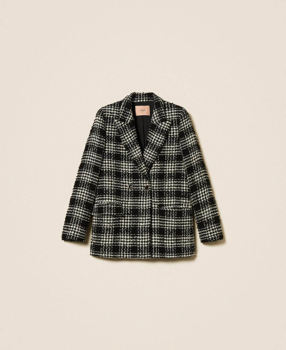 Bouclé check blazer