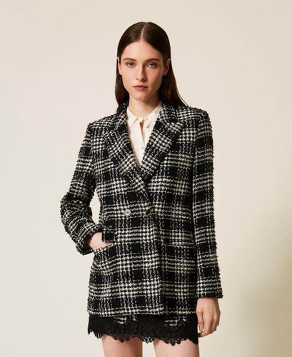 Bouclé check blazer