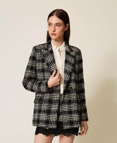 Bouclé check blazer