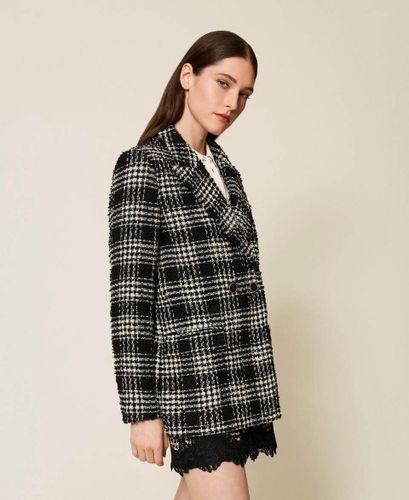 Bouclé check blazer