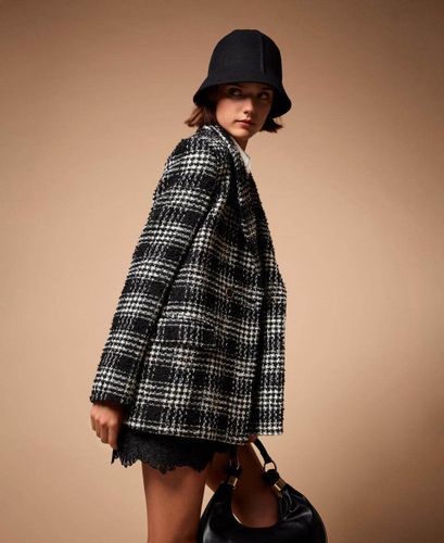 Bouclé check blazer