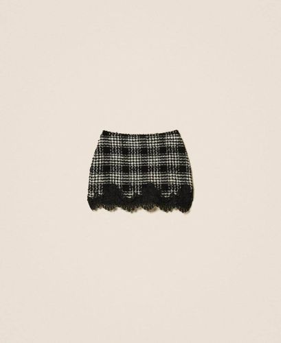 Bouclé check miniskirt