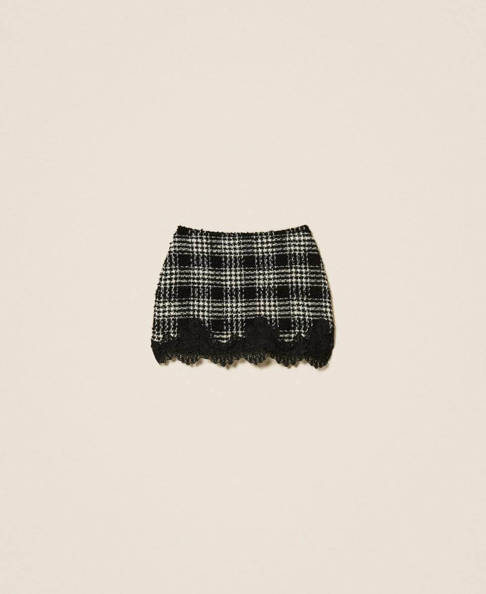 Bouclé check miniskirt