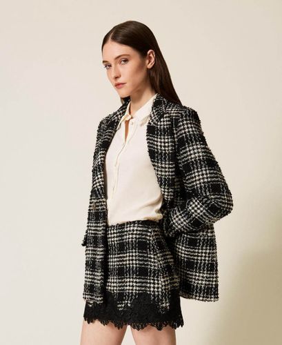 Bouclé check miniskirt
