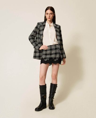 Bouclé check miniskirt