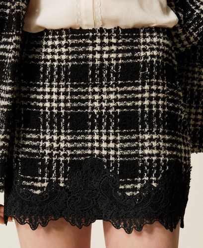Bouclé check miniskirt