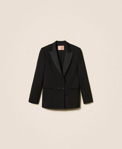 Blazer with satin details