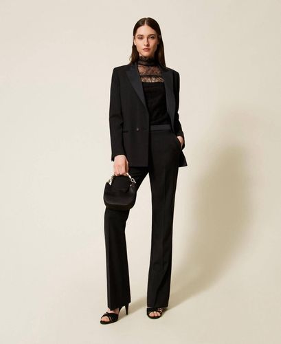 Blazer with satin details