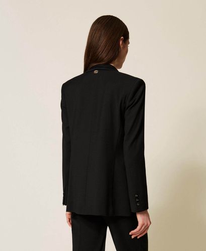 Blazer with satin details