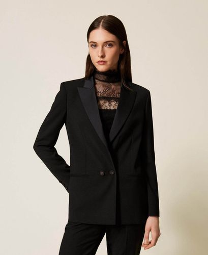 Blazer with satin details