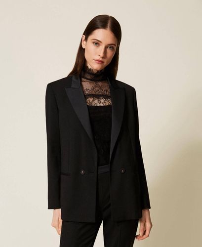 Blazer with satin details