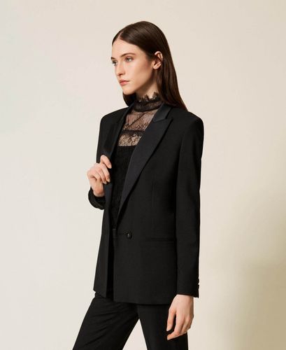 Blazer with satin details