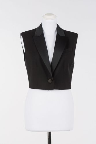 WOVEN GILET BLACK  