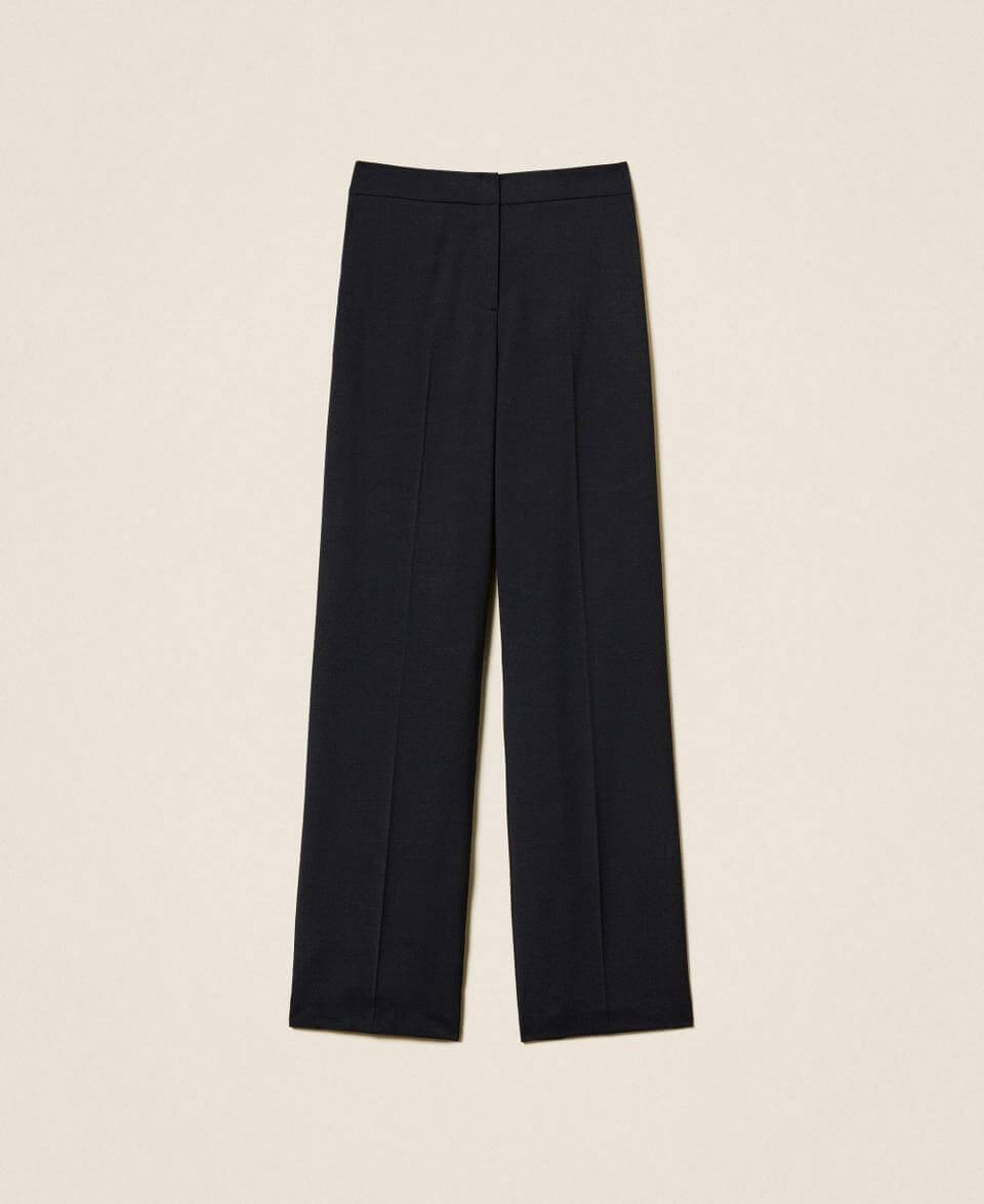 Wool blend trousers