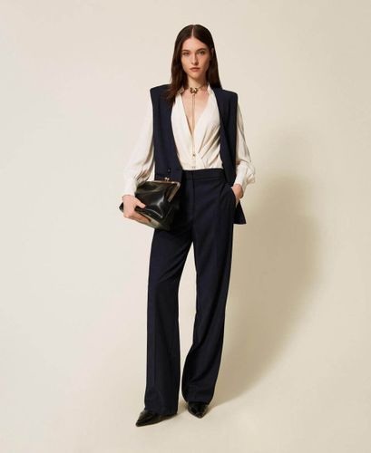 Wool blend trousers