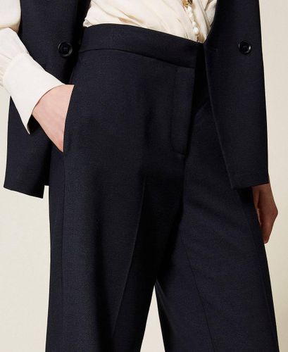 Wool blend trousers