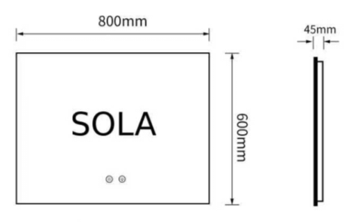 מראה מלבנית לד ומפיג אדים SOLA