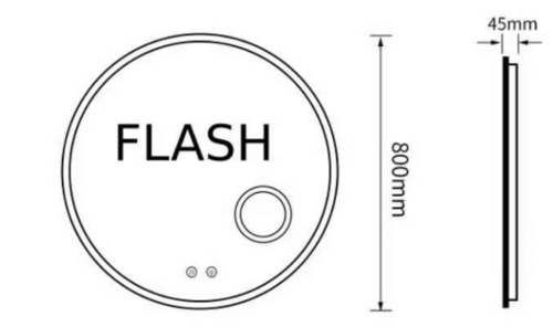 מראה עגולה לד ומפיג אדים והגדלה פי 12 FLASH