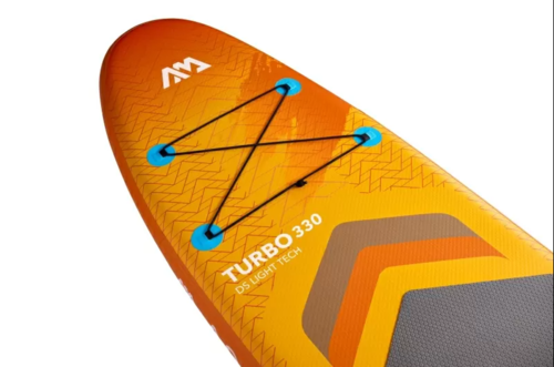 סאפ מתנפח עם מנוע חשמלי AMgo 330PFS+מנוע סנפיר בצבע כחול מבית AQUA MARINA