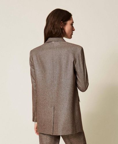 Wool blend blazer with lurex