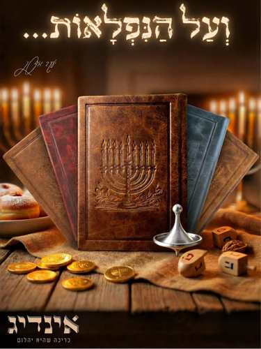 סדר הדלקת נרות חנוכה כריכת עור מפוארת ומהודרת
