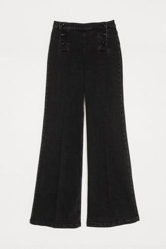 WOVEN TROUSERS BLACK DENIM  