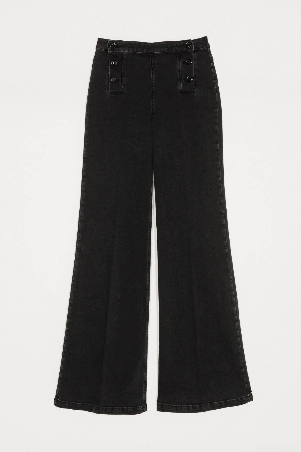 WOVEN TROUSERS BLACK DENIM  
