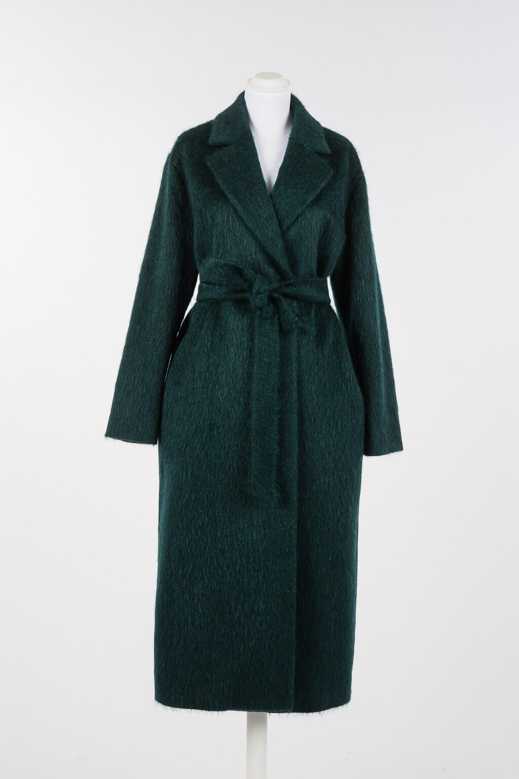 Double-breasted wool blend coat