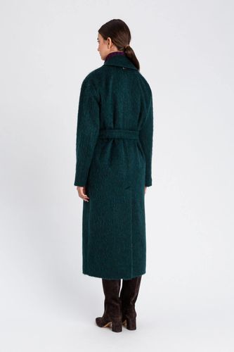 Double-breasted wool blend coat