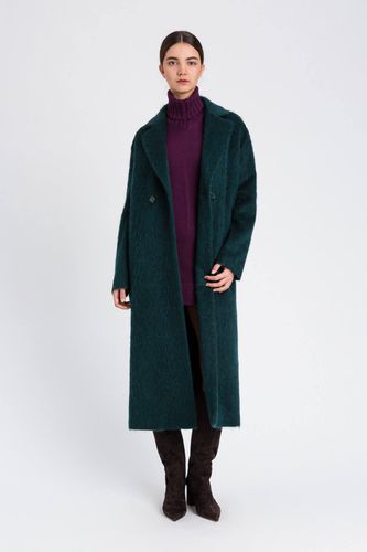 Double-breasted wool blend coat