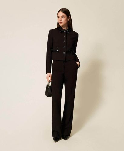 Crêpe palazzo trousers