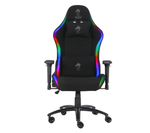 כיסא גיימינג Dragon SPACE Plus כולל שלט עם תאורת RGB צבע שחור/בד 