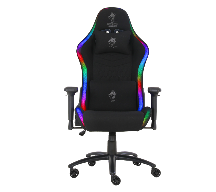 כיסא גיימינג Dragon SPACE Plus כולל שלט עם תאורת RGB צבע שחור/בד 