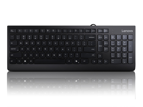 סט מקלדת ועכבר Lenovo GX30M39623 בעיצוב אלגנטי עם מקלדת עמידה בפני נתזים ועכבר אופטי מדויק.