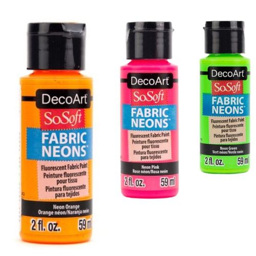 צבעי בד ניאון DecoArt SoSoft Neons 