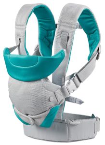 מנשא FLIP ארגונומי 4 ב-1 עם תמיכת ראש מרופדת, מצבי מושב משתנים וסינר מגן קדמי - אפור מנדף זיעה