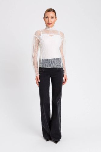 Lace blouse with ruffles