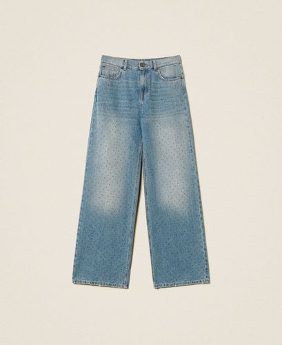 Five-pocket jeans with rhinestones