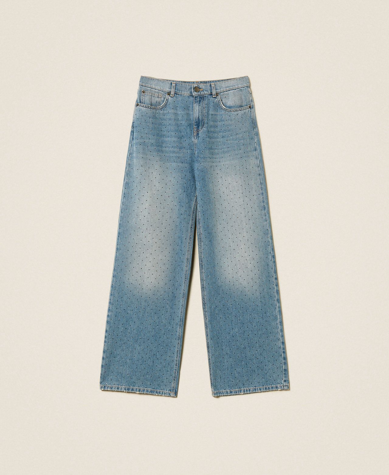 Five-pocket jeans with rhinestones